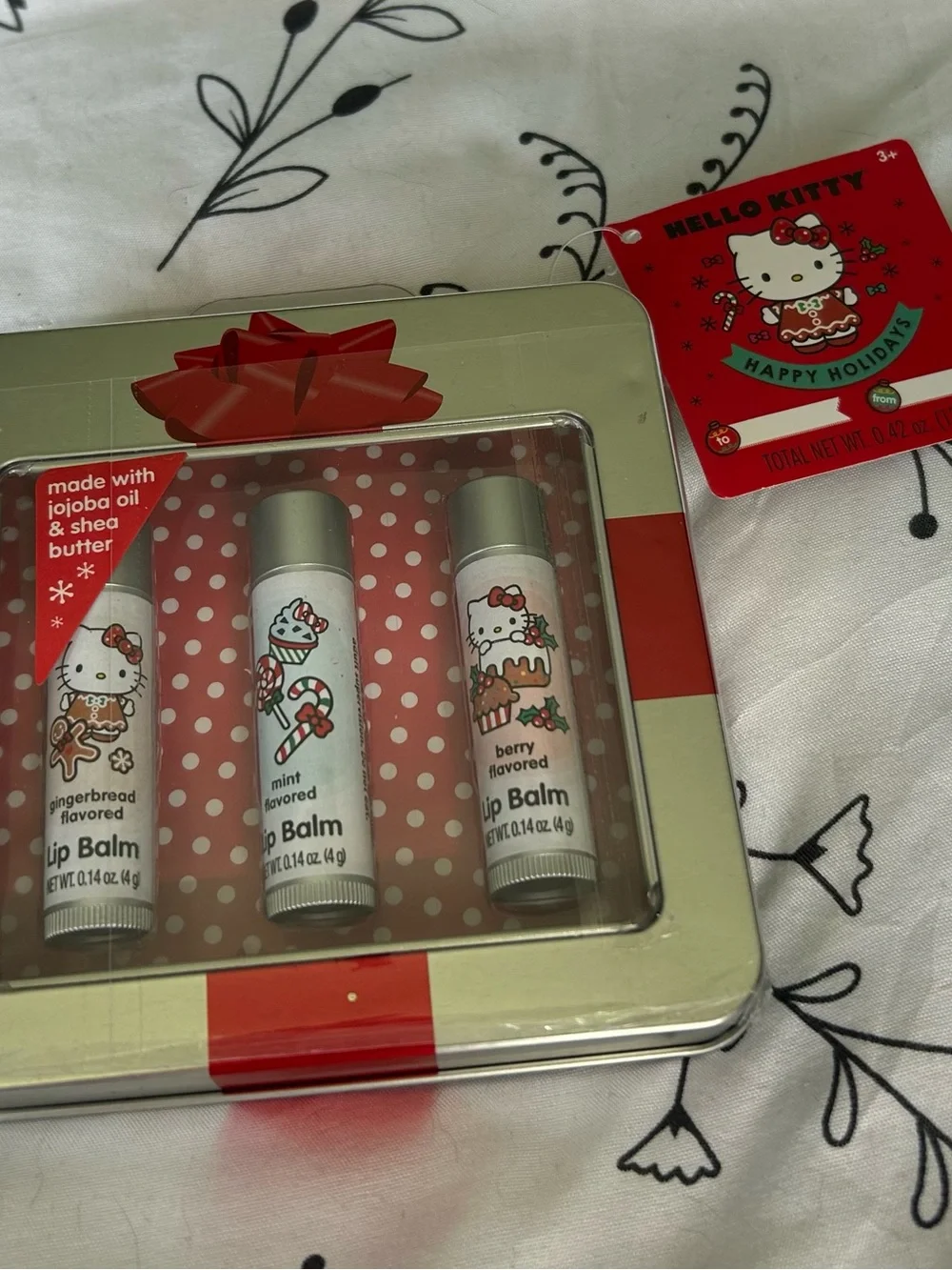 Hello Kitty Holiday Lip Balm Trio — Red & White Packaging
